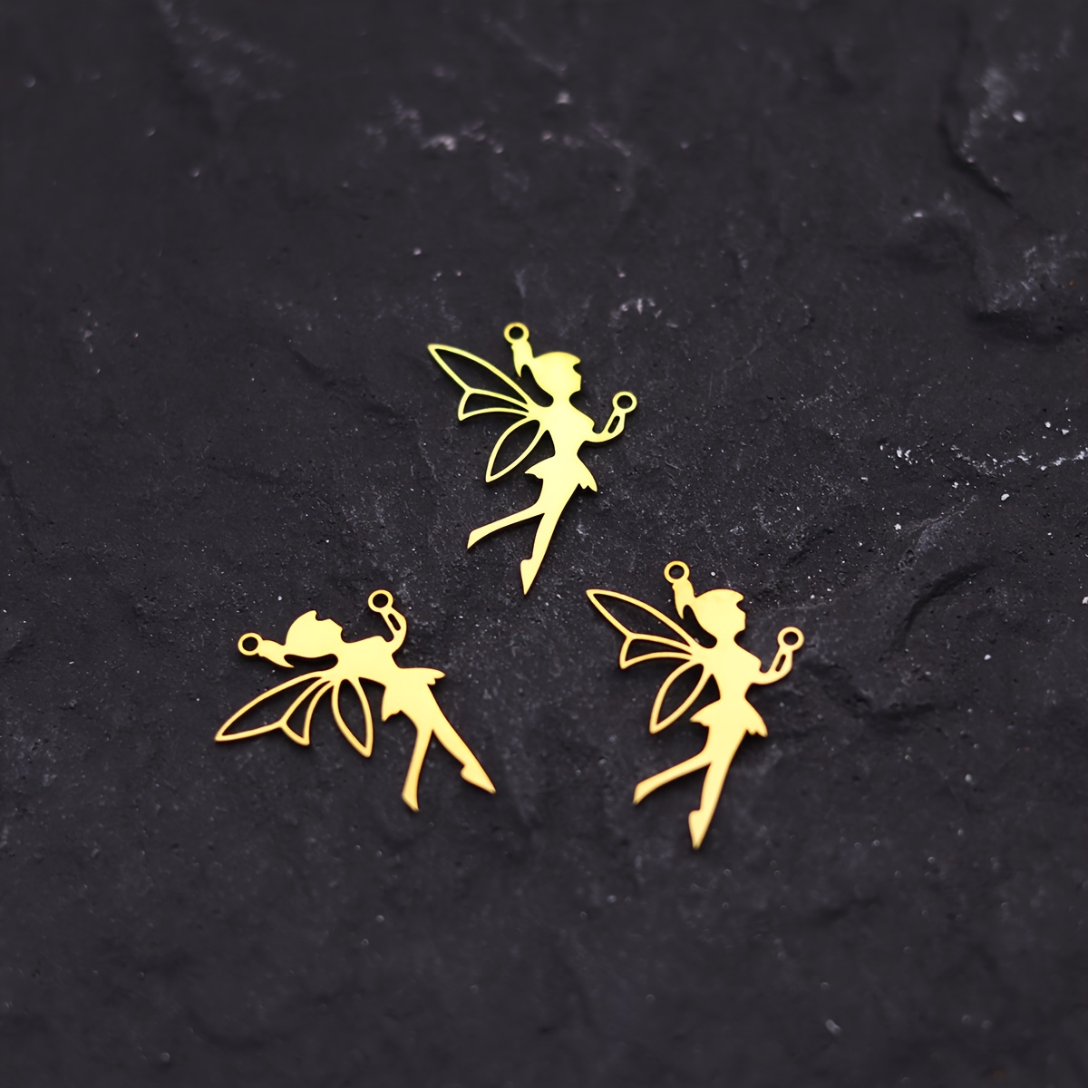 Image of 3pcs Elf Jewelry Stainless Steel Pendant Charm For Earrings Necklace Amulet Jewelry Making Supplies Handmade Gifts