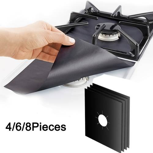 4 6 8pcs stove protector cover liner gas stove protector gas stove stovetop burner protector mat cooker cover