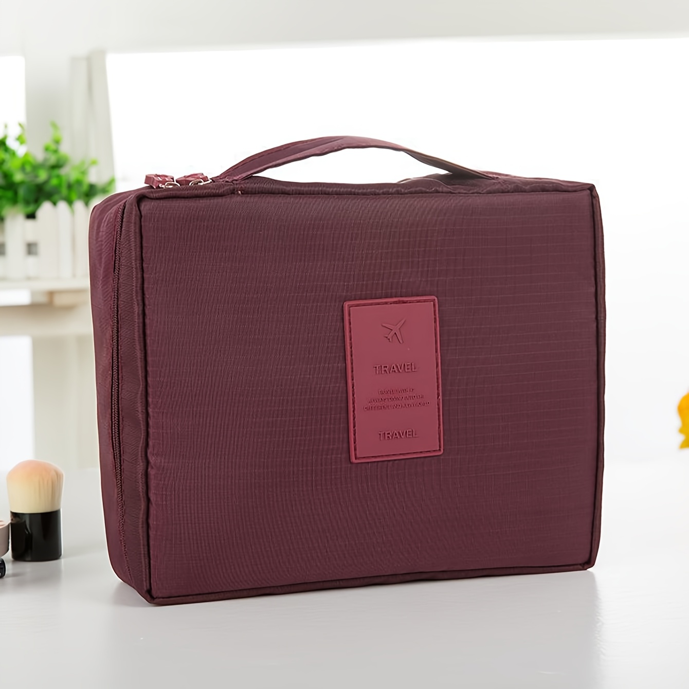 TEMU Beauty Case da Viaggio - Organizer Portatile per Trucchi, Custodia Cosmetica Tascabile per Viaggi di Lavoro e Vacanze