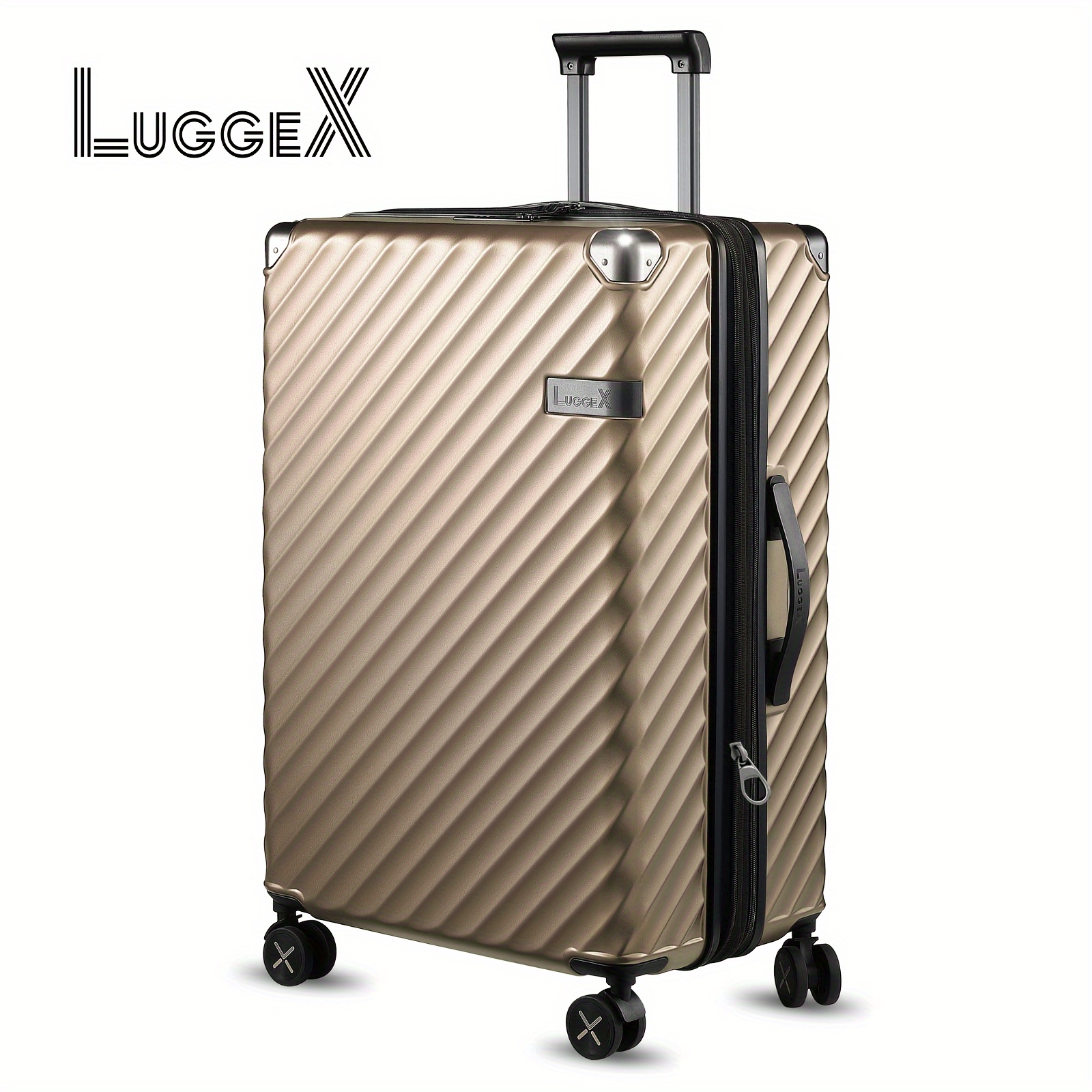 

Luggex 28 Inch Luggage With Spinner Wheels - Polycarbonate Hardside Large Suitcase Checked