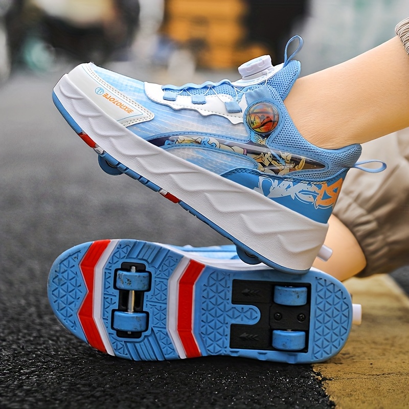 kids' four wheeled detachable skate shoes semi automatic Temu Mexico