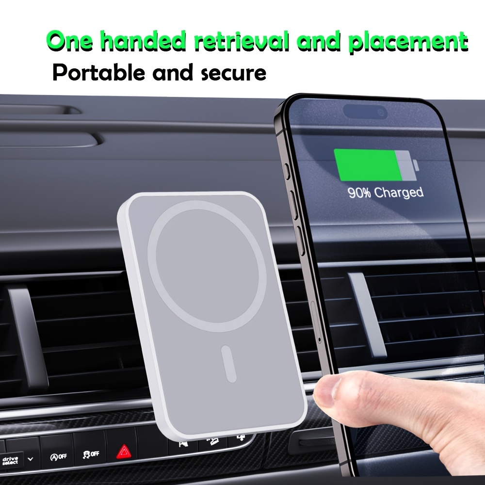 

15w Fast-charging Portable Wireless Car Charger - Usb-powered, Adapter With One-handed Retrieval & Placement, Ideal For Dashboard/ Mounting