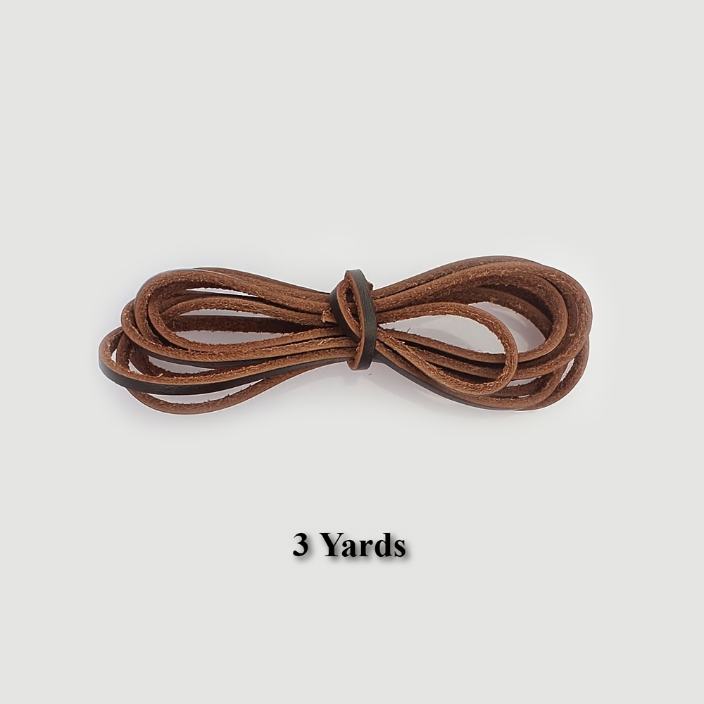 E-shop 2D Flach - 3mm breite flache Lederstreifen Kordel Flechtband geeignet für Lederschuhschnürsenkel, Buchumschlag, Webtaschen Schmuckherstellung