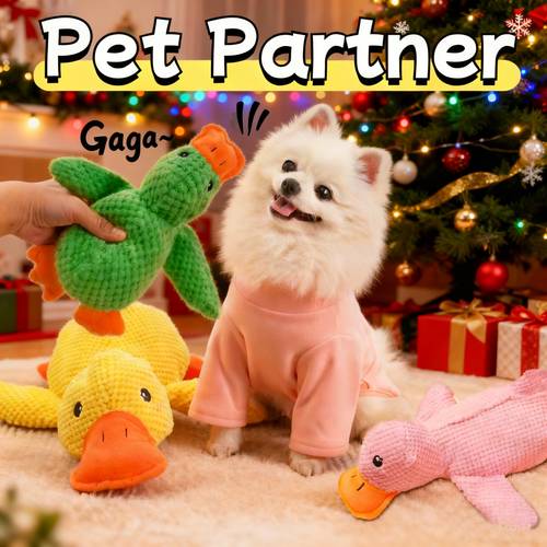 interactive yellow duck doll with squeaking sound bite type chew resistant cat and dog chew plush toy suitable for all breeds of cat and fun chew resistant dog toys pet supplies dog supplies dog toys dog plush toys