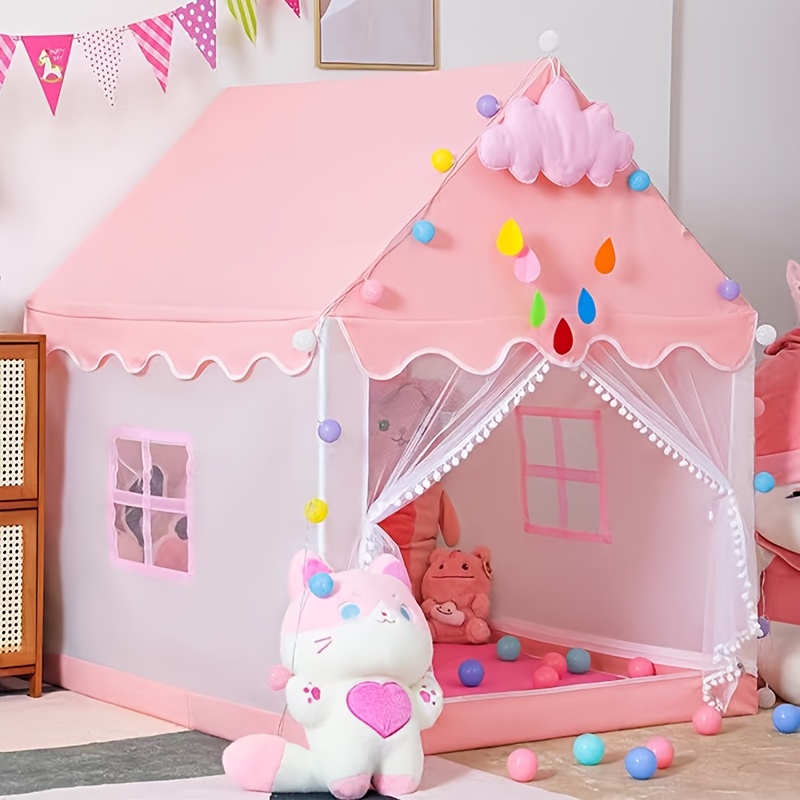   castle tent suitable for girls fairy games a playhouse for children ideal for indoor or outdoor   or toddlers   for birthdays and holidays for girls and boys pink