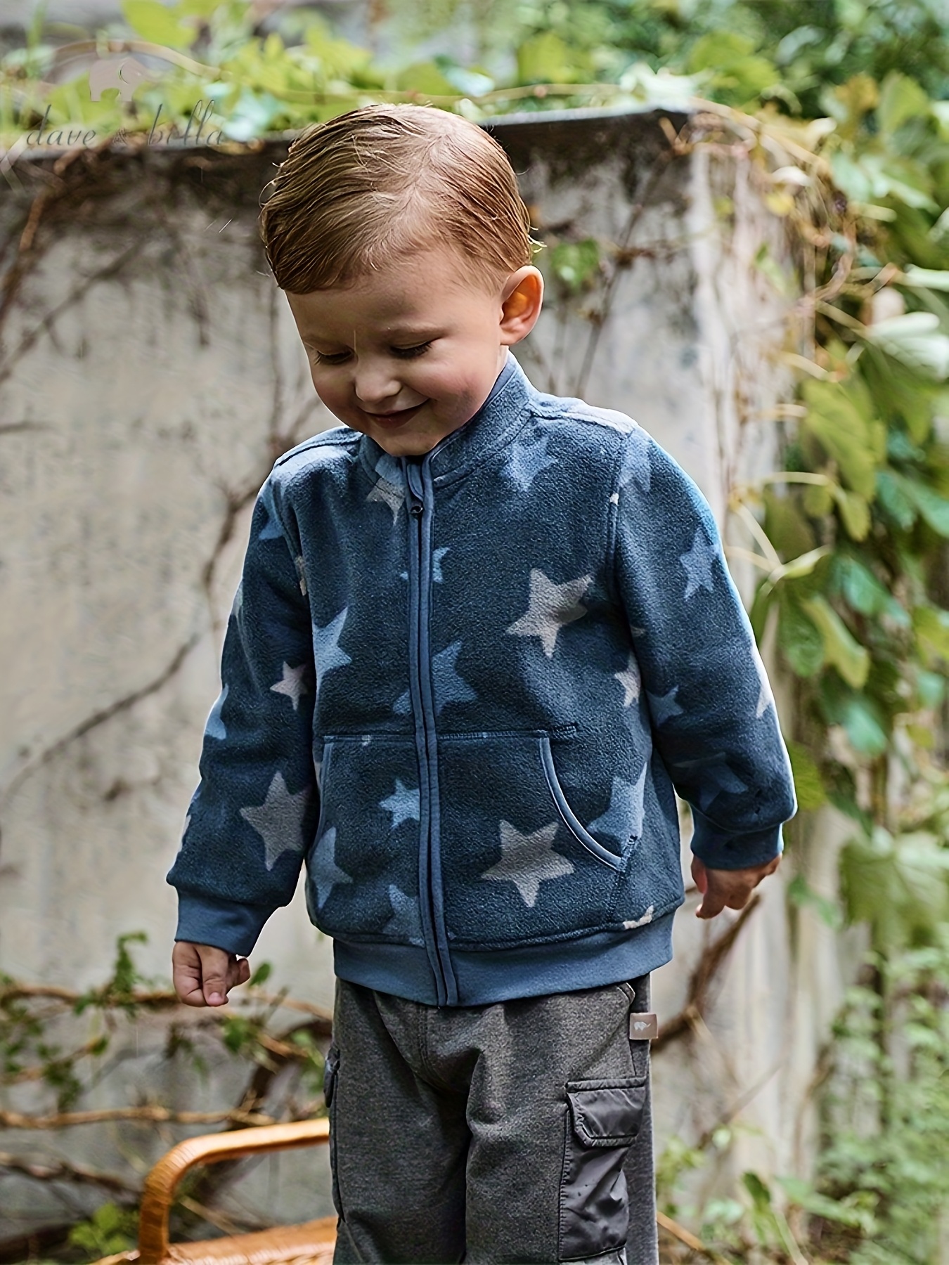 DAVE&BELLA Manteau Garçon Veste Légère à Fermeture Éclair Facile,  Vêtement Extérieur Lavable en Machine pour Tout-* et Enfants Motif Animal 