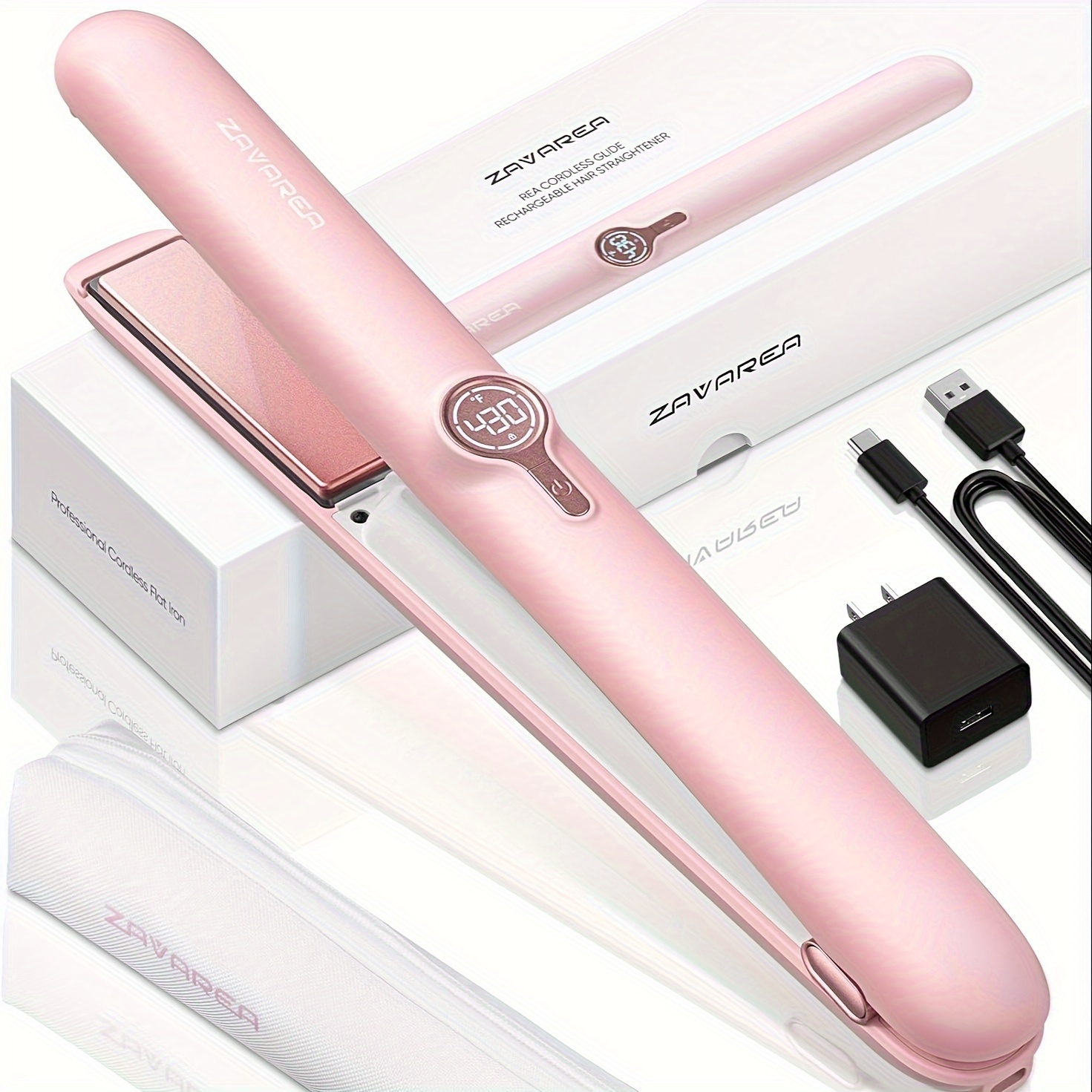 

2-in-1 Ceramic Straightens & Curls For Travel, Led Display Screen, Ceramic Coated Plates, Fast Heating