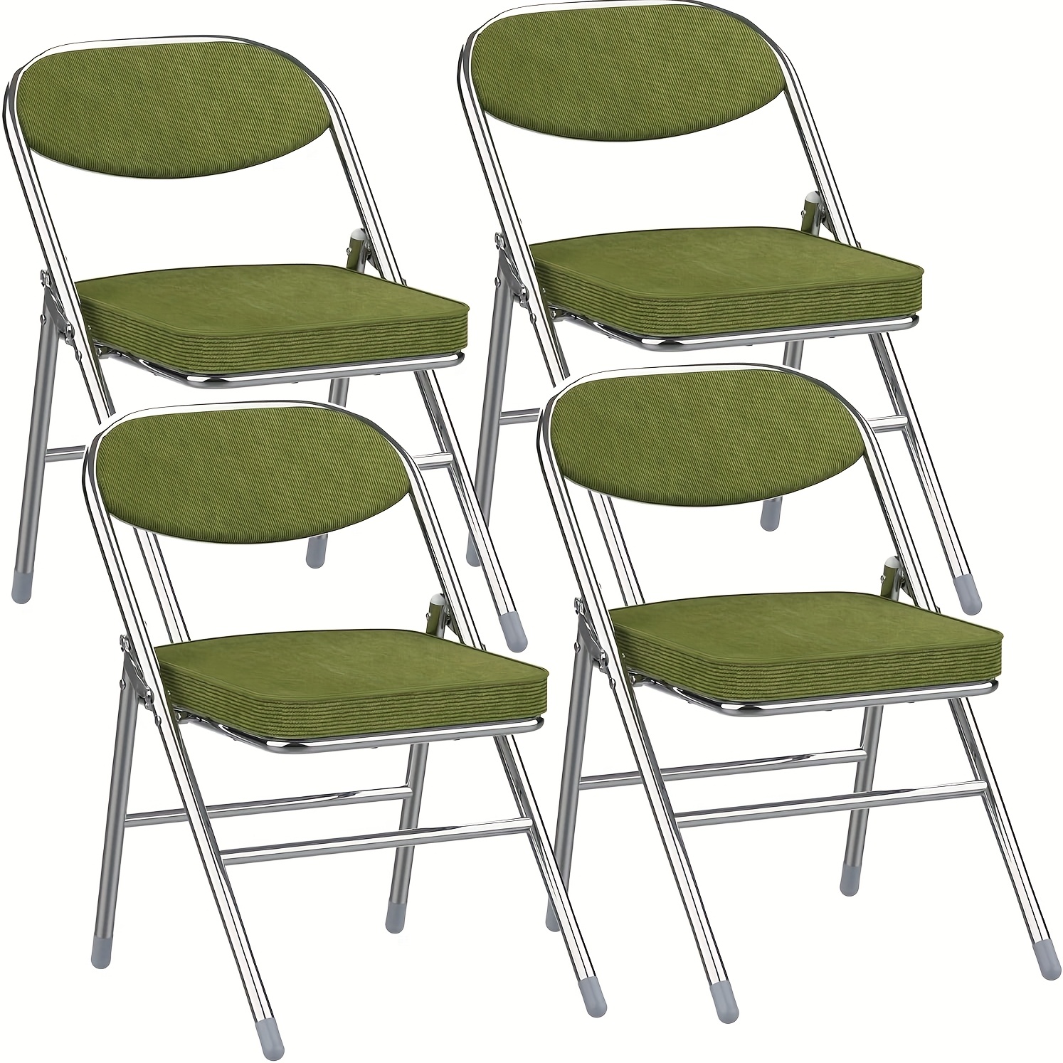 TEMU 4 Chaises Pliantes Chaise de Chaise Pliante avec Housse en Tissu Chaises de Salle à Manger Pliables Adaptées pour Cuisine, Intérieur, Extérieur,