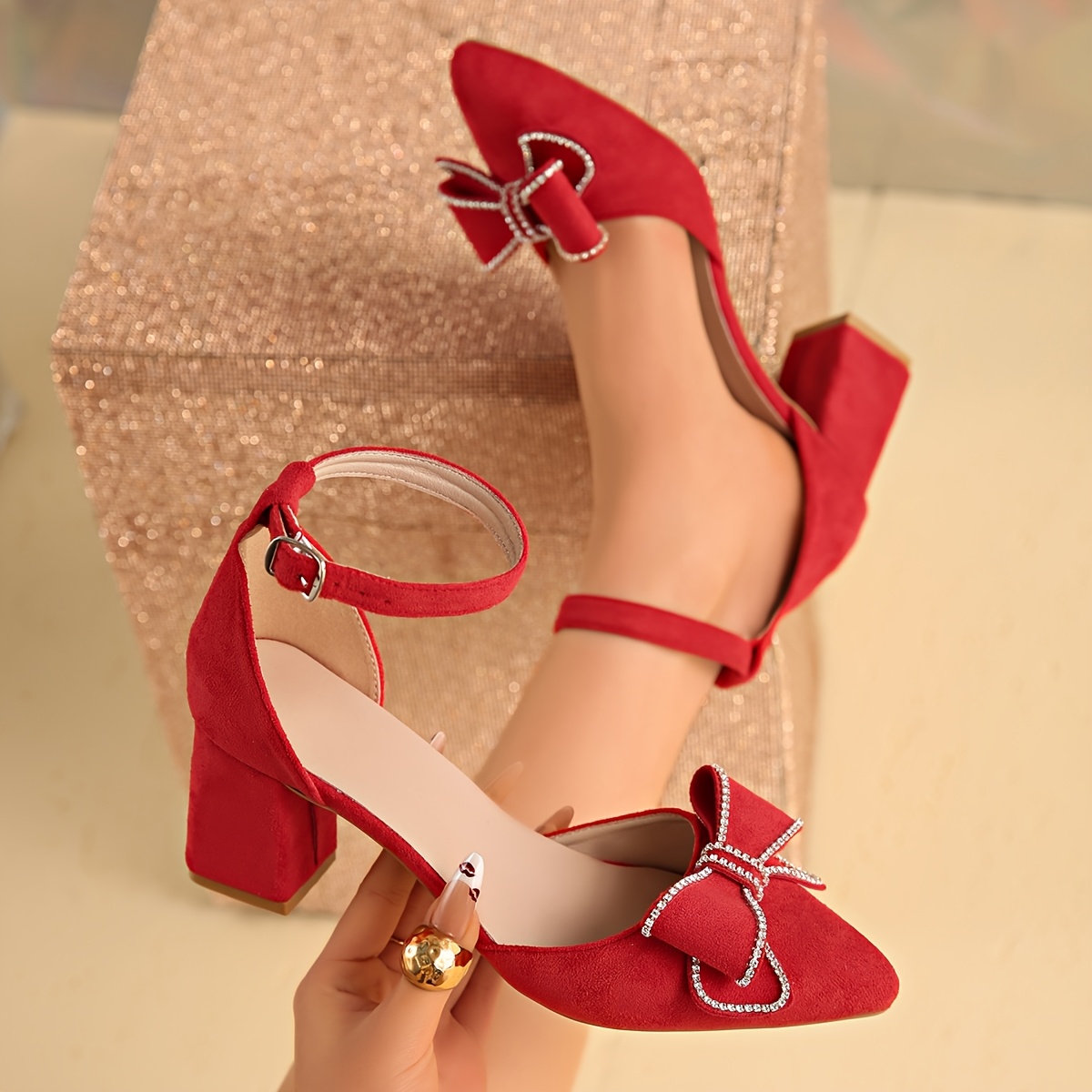 women red dress shoes sold on Temu United States