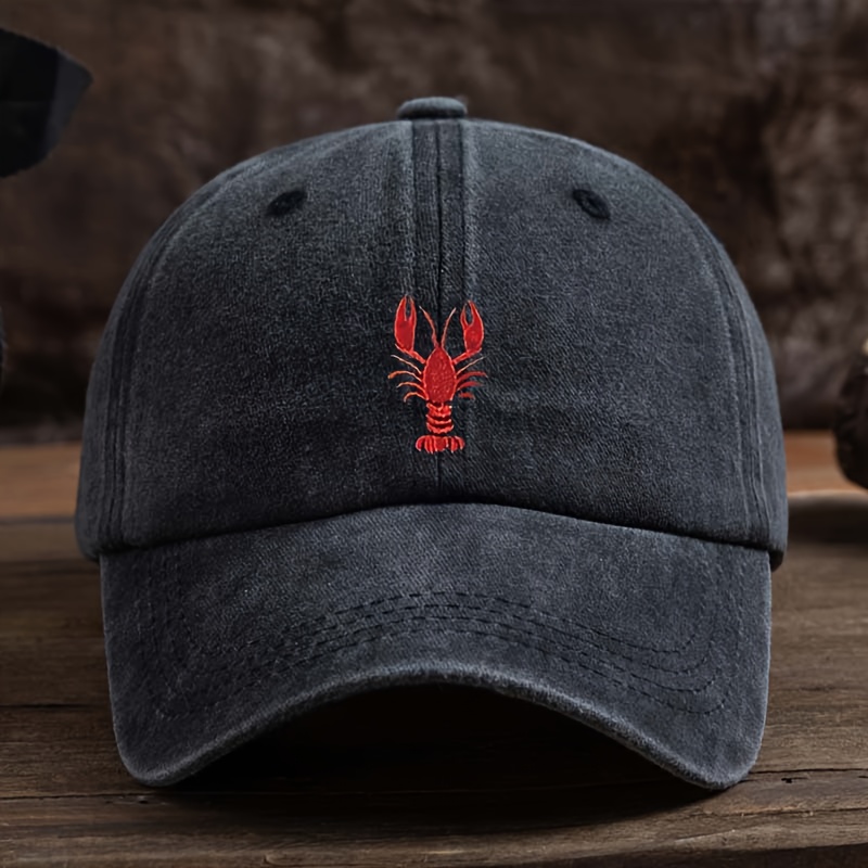 E-shop Lobster Embroidery Baseball Cap Unisex Outdoor Mode Vielseitige Duckbill Mütze Trendig