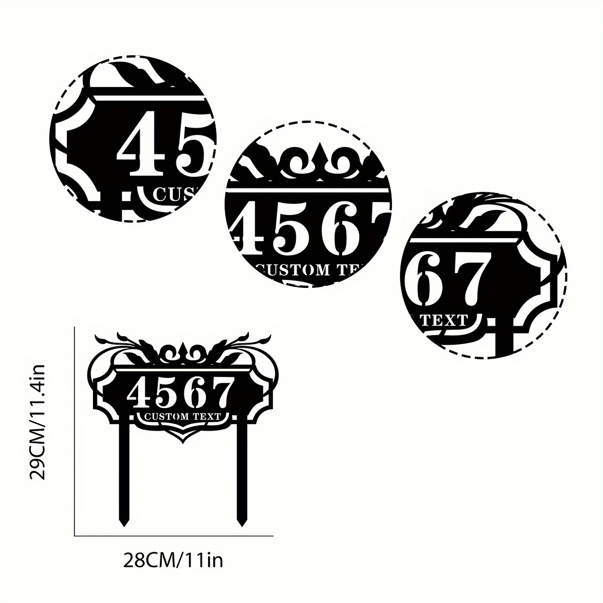Personalized House Numbers Marker Animals Metal Sign With Stake,Custom Street Address Signs For Gate Fence