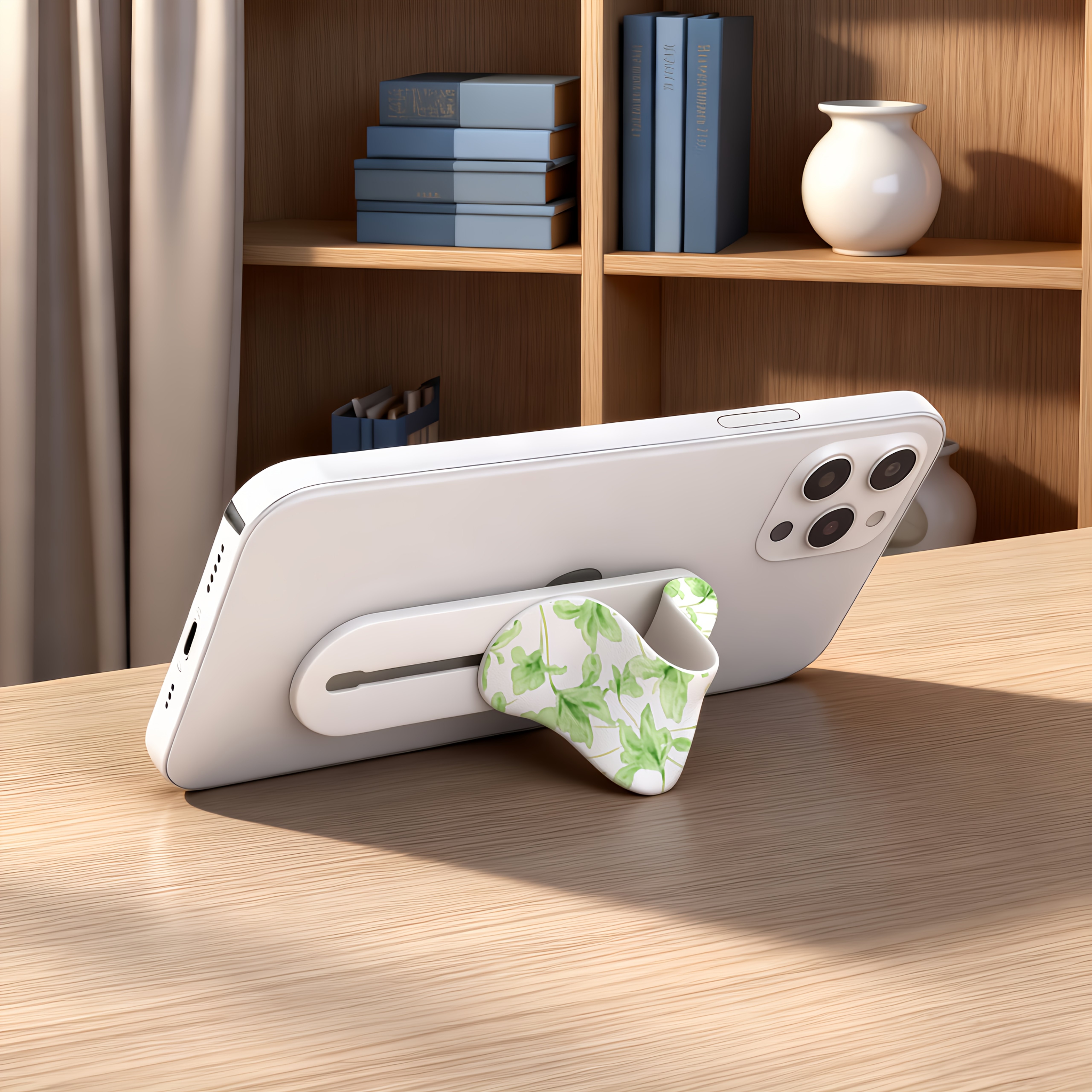 Aqua Vine Shadow Design Sticky Note-Compatible Phone Holder