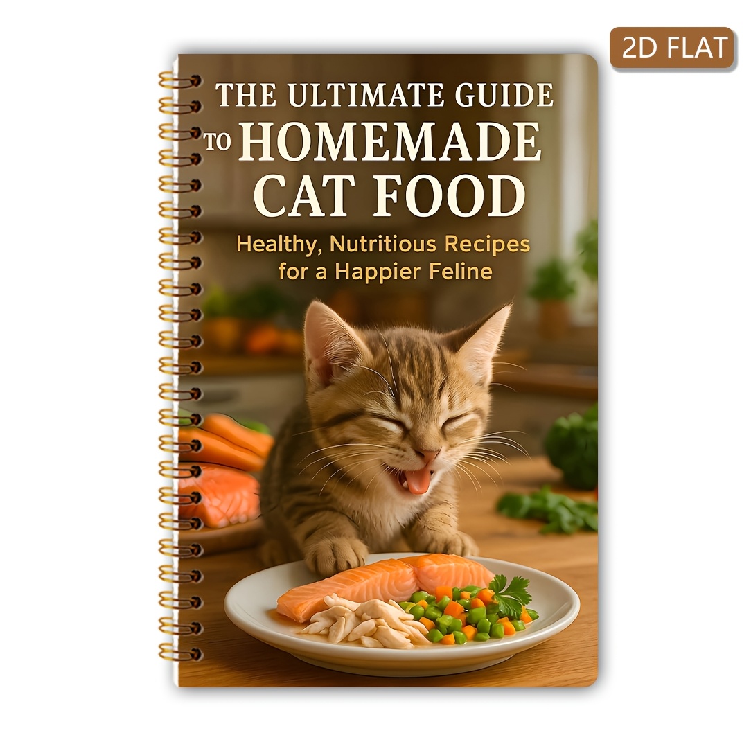 TEMU 1pc: Practical Homemade Cat Diet Guide Book, Of Healthy Recipes And Pet Treat Production , Formal Recipe Log Sheets And Stable Condition