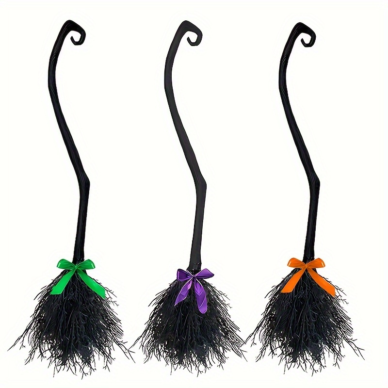 

1pc, Witch Broom With Ribbon, Halloween Broomstick, Costume Party, Photo Booth Accessory, Halloween Decor Prop, Funky Style