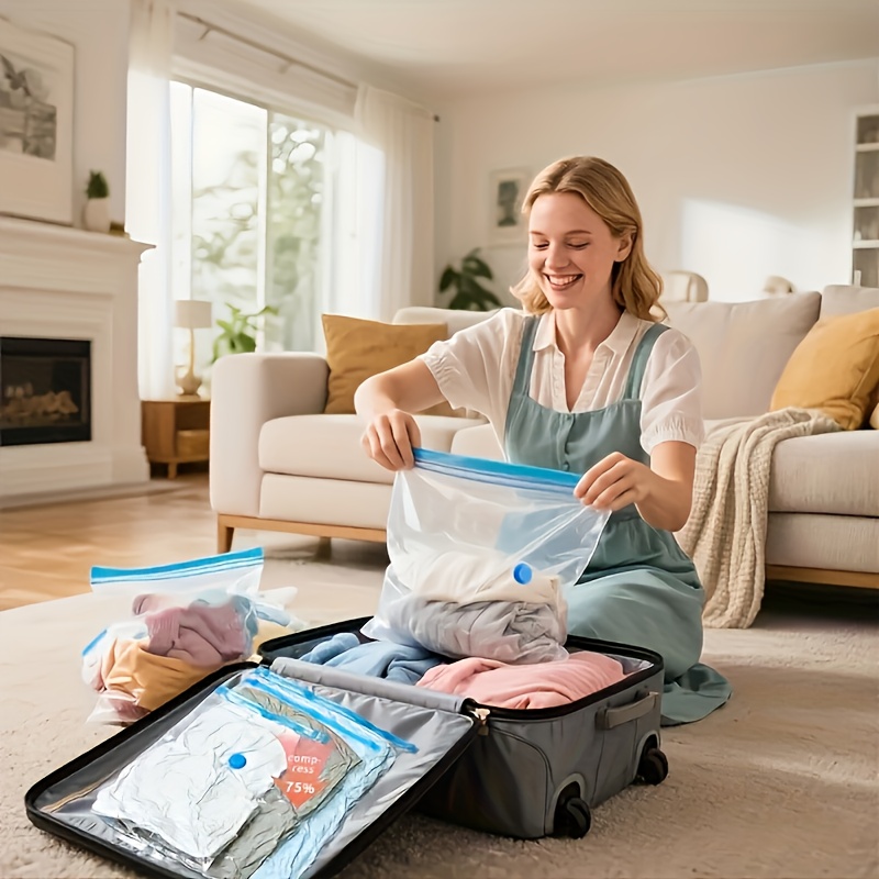 15pcs Vacuum Compression Bags Set with Manual Air Pump