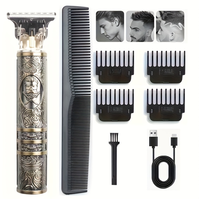TEMU Professional Hair Clipper And Beard Trimmer Set, Cordless Design, Rechargeable Lithium Battery, Electric Hair Clipper Set, Equipped With 4 Limit