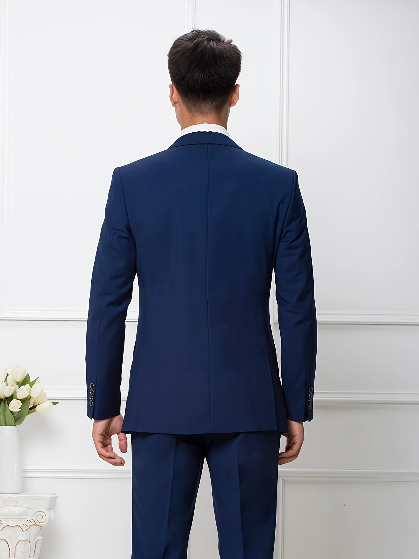 2pcs mens elegant black suit set formal suit jacket dress - Temu