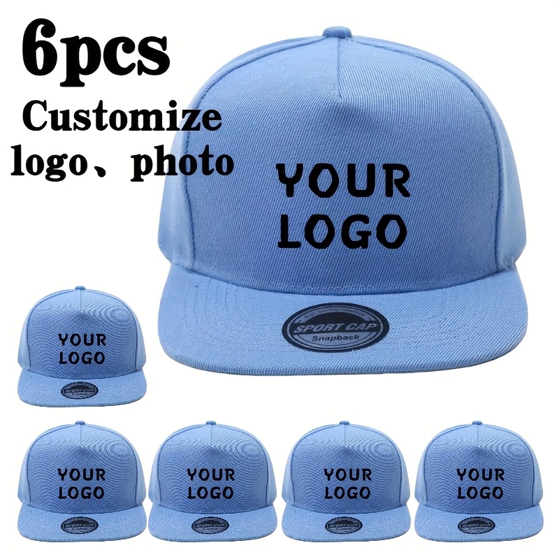 6pcs Customizable Hip-Hop Style Hats for Weddings & Vacations