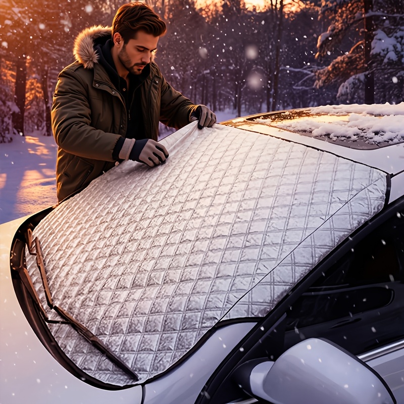 E-shop Autoscheiben-Schneeschutzabdeckung, verdickter Winterschutz – für Frontscheibe als Frostschutz Schneeschutz, einfache Montage, universelle