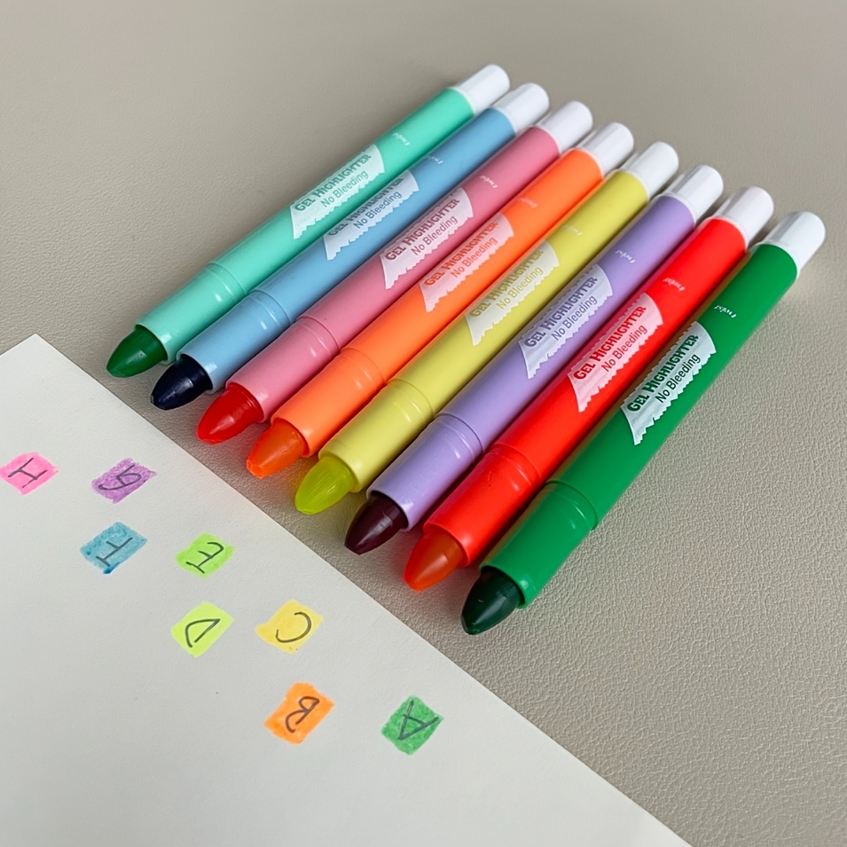 8pcs/16pcs Neon Bright Gel Highlighter Pens No Bleed Through, No , For Journaling, Study For Professional Art Use
