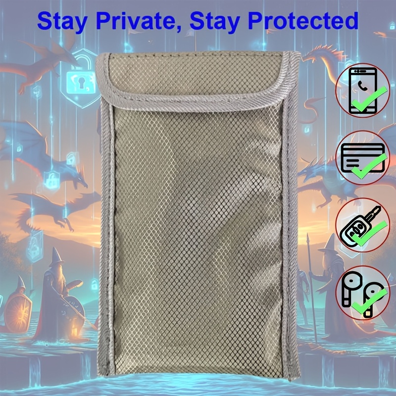 

1/2 Pack Universal Rfid Blocking Bag, Polyester Fiber Signal Blocking Pouch For Phones And Car Keys, Portable Anti-tracking Key Fob And Cell Phone Case, Pocket-sized Gps/wifi Protection Accessory