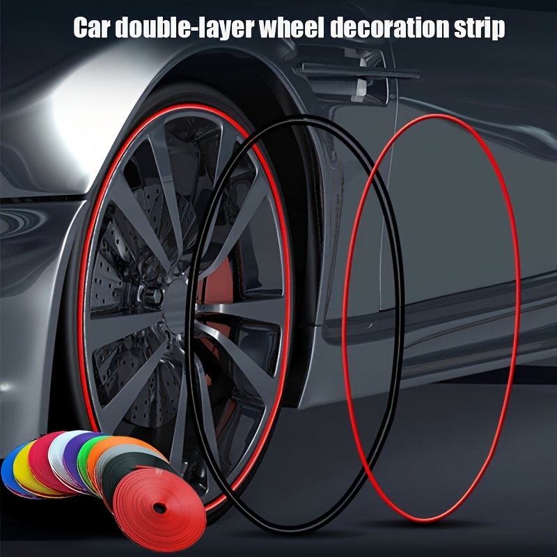 

314.96inch Roll Rim Blades Car Vehicle Colorful Wheel Rims Protectors Decor Strip, Tire Guard Line Rubber Mounding Trim Tire Guard Line