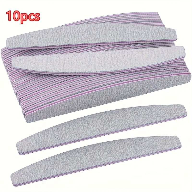 10pcs Professional Cuticle Removing Fluids, Unscented, Double-sided Nail File Buffers, 100/180 Grit, Manicure Tools For Acrylic Nail Care