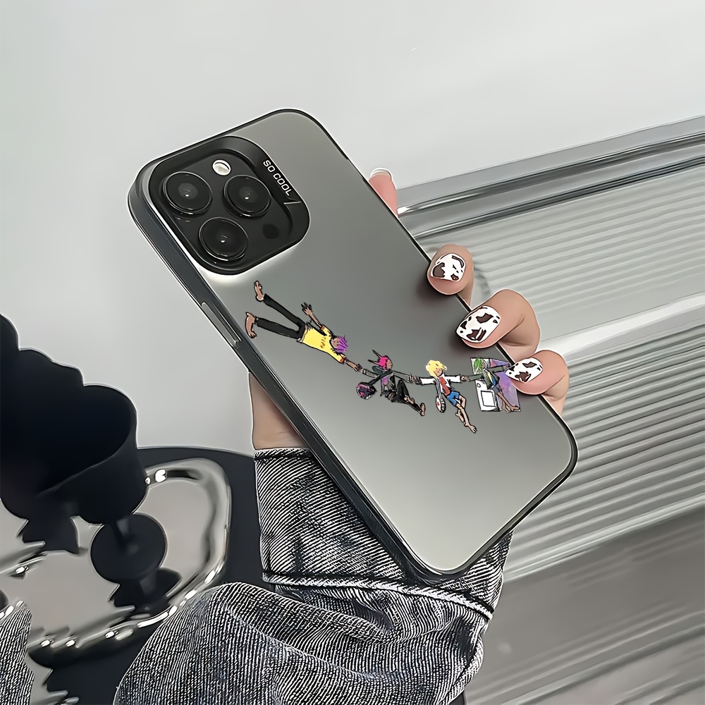   para teléfono: diseño artístico de dibujos animados lils   verts, compatible con iphone 17, 16e, 16, 15, 14, 13, 12, 11, mini, pro, max, air, x, xr,  , 8, 7 plus, cubierta trasera mate anticaídas