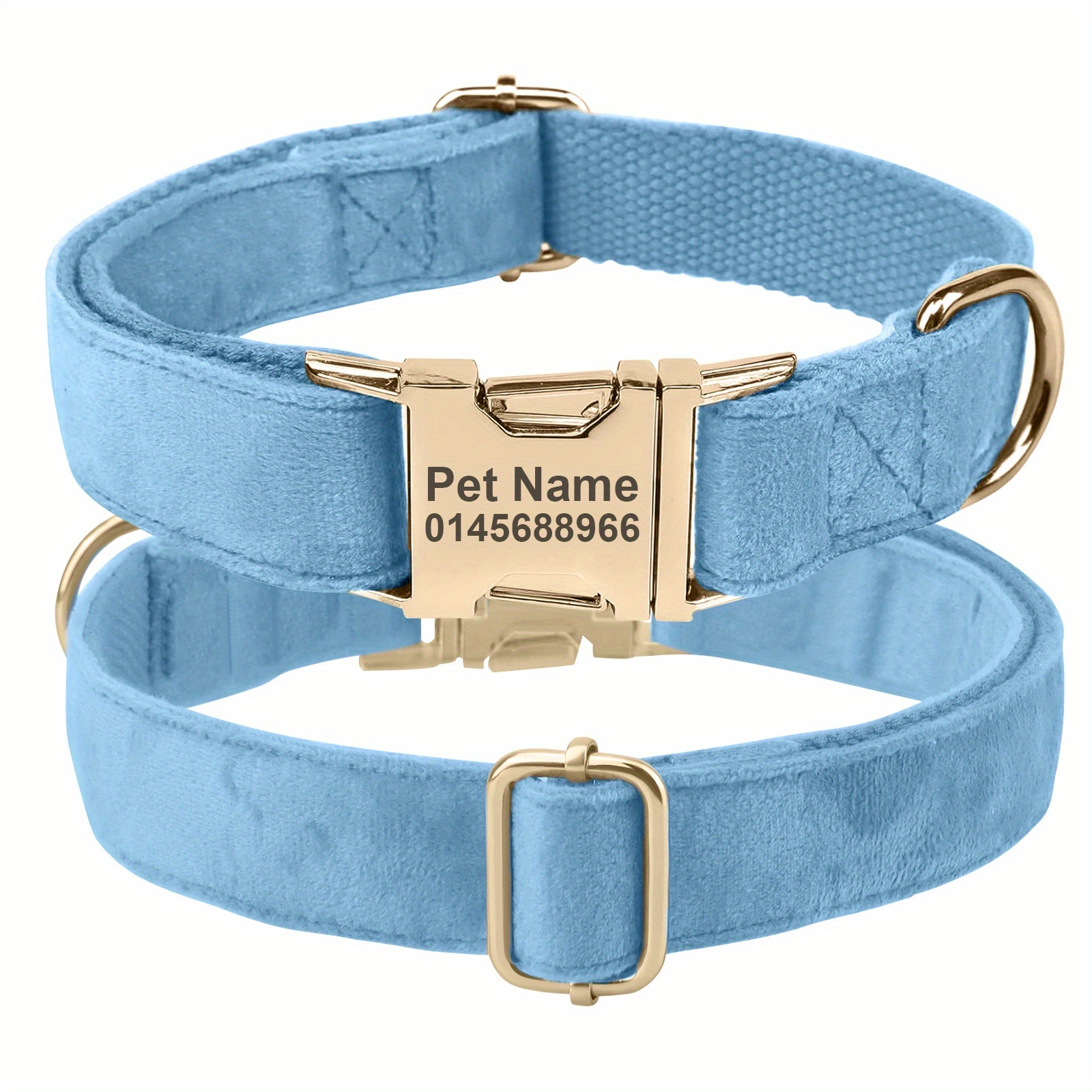 TEMU [custom] Personalized Collar With Free Engraving Of Name And Phone Number For Anti-lost Use. Suitable For Large/medium/small Dogs. Made Of Soft