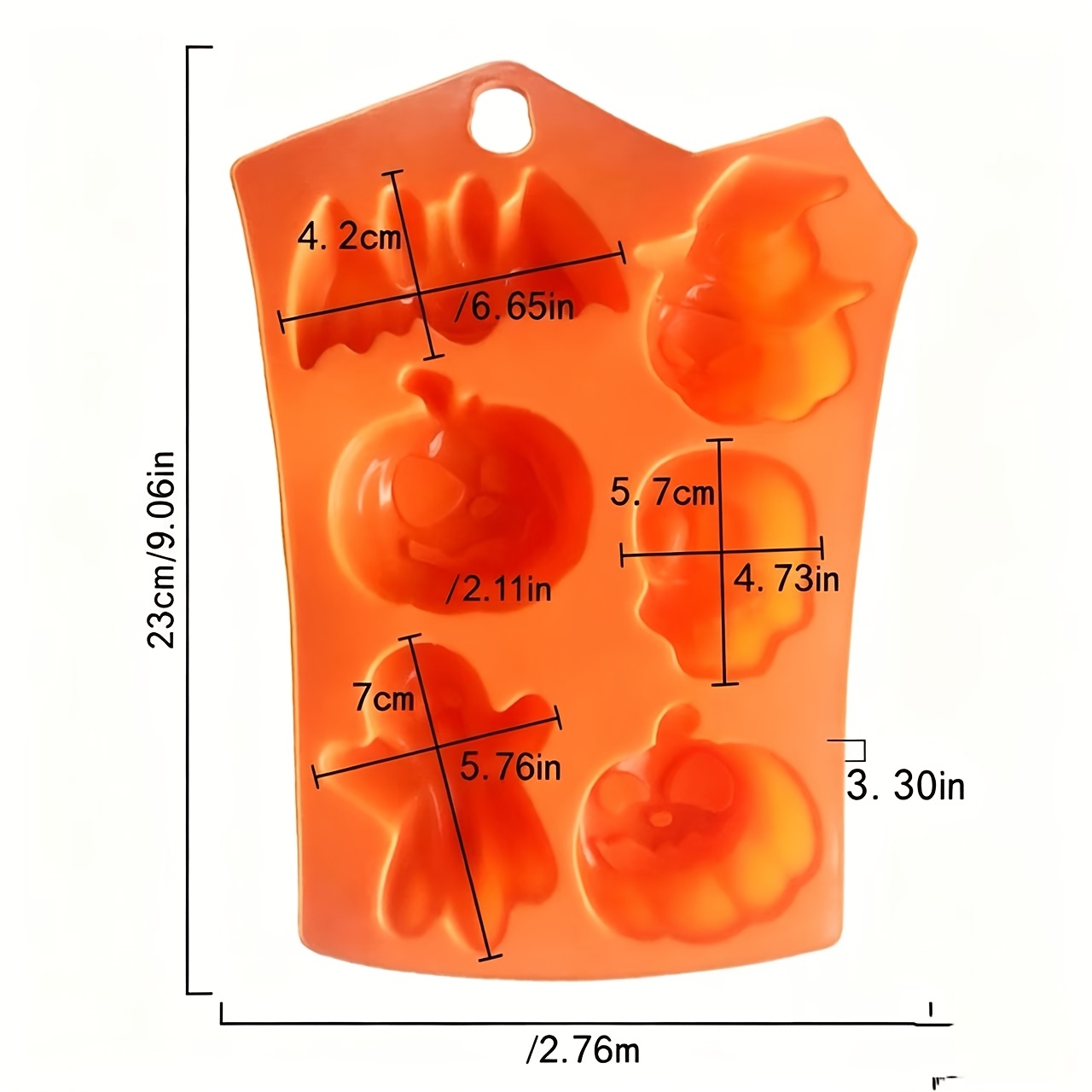 TEMU ISMIO Molde de silicona de 1 pieza con forma de murciélago, calabaza y calavera de temática de Halloween para chocolate, dulces, mousse, pastel,