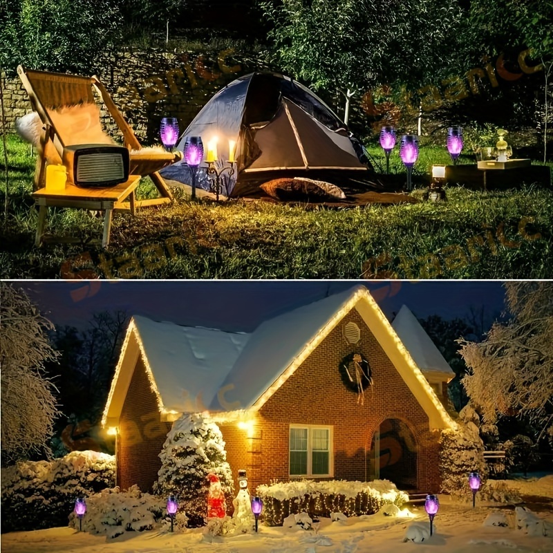 16 8 2 1pcs solar outdoor lights 12led solar torch lights solar lamp outdoor flashing flame lamp for garden decor lighting mini landscape flame lights for yard pathway patio pool lawns halloween christmas decoration details 6