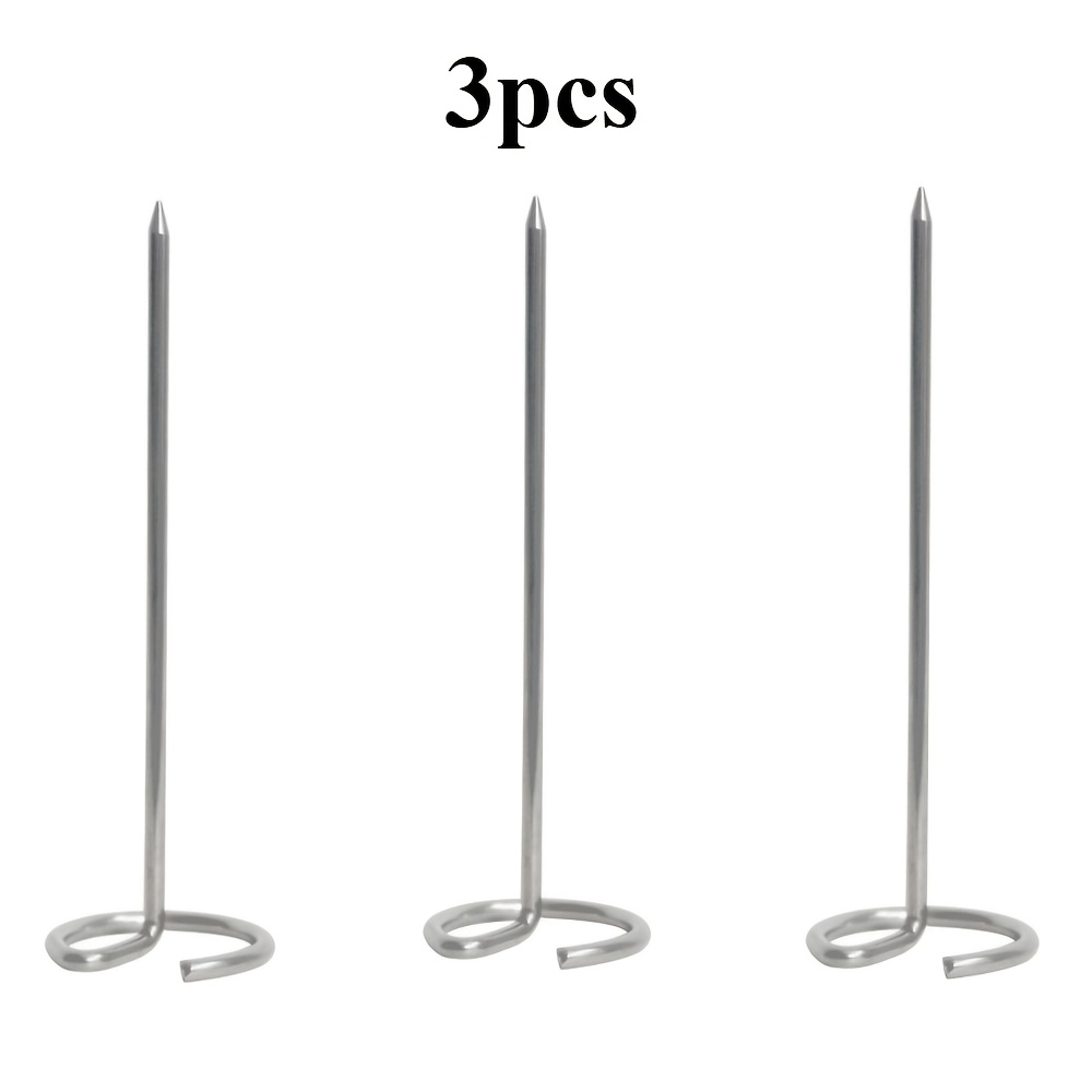 TEMU 3pcs-stainless Steel Desk Receipt Holder, -one Sturdy Order Spike With Sharp Needle And Circular Base For Counter