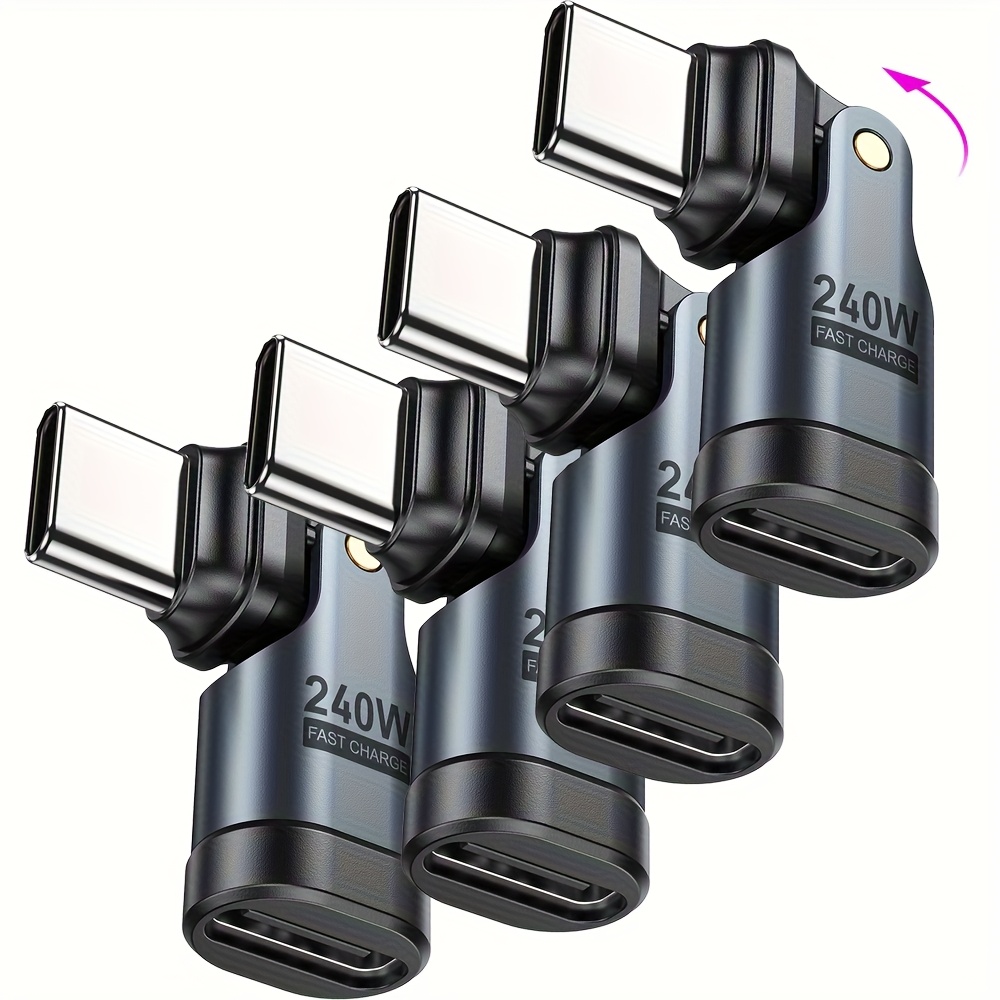 E-shop 1/3/4er-Pack 240W 180° Drehbarer Typ-C Adapter Unterstützt Schnellladen und Datentransfer, Kompakt und , Kompatibel mit Xiaomi, Samsung und