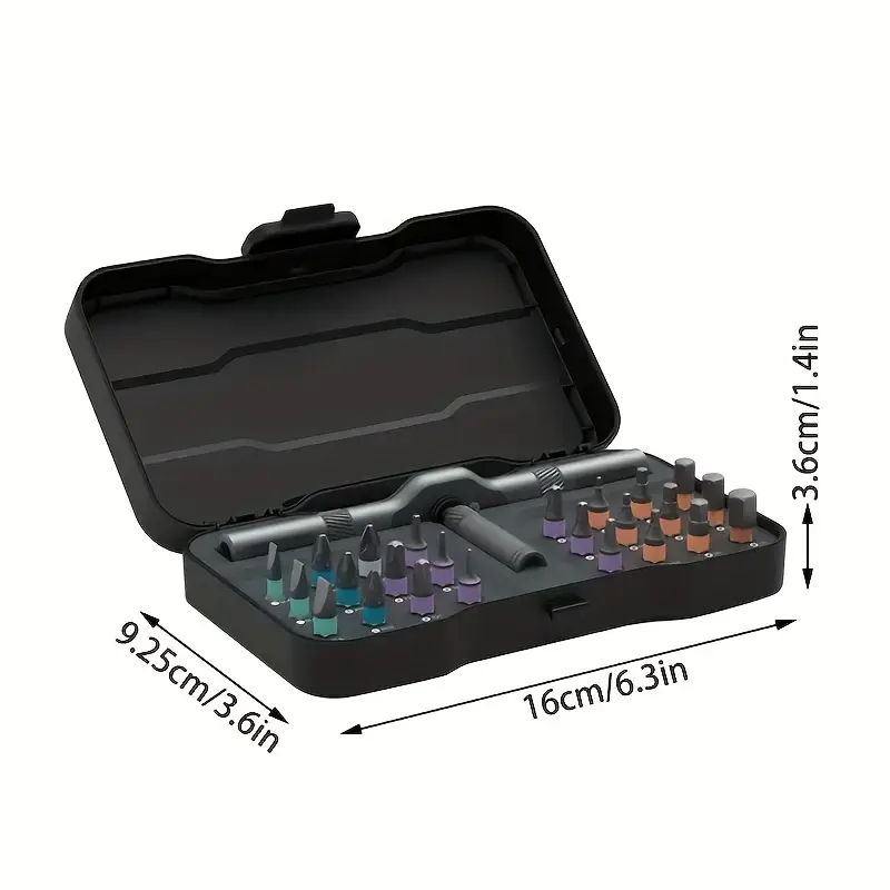 24 in 1 magnetic screwdriver set with s2 and detachable t handle multi functional tool kit for office home renovation and camping diy projects black metal construction kit sleek metallic durable construction screwdriver set Product details 0