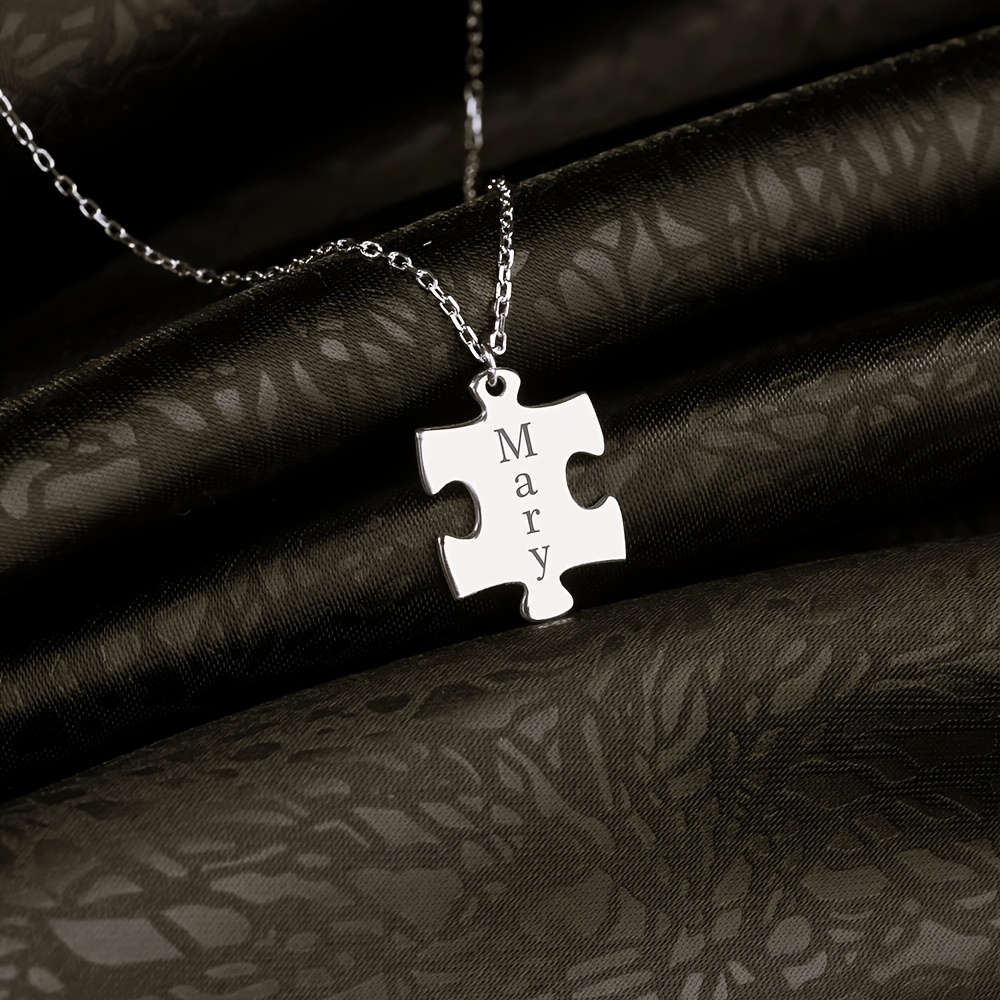 TEMU Collana Puzzle Personalizzata, Collana con Personalizzato, Realizzata in Acciaio Inossidabile 304L, Placcata in Oro 18 , Design Elegante e