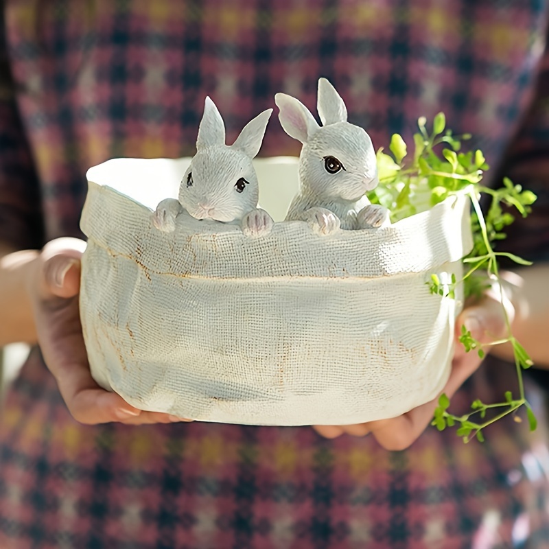 

1pcs Cute Bunny Flower Pot - Suitable For Indoor And Outdoor Decoration, Garden Or Balcony Decoration!