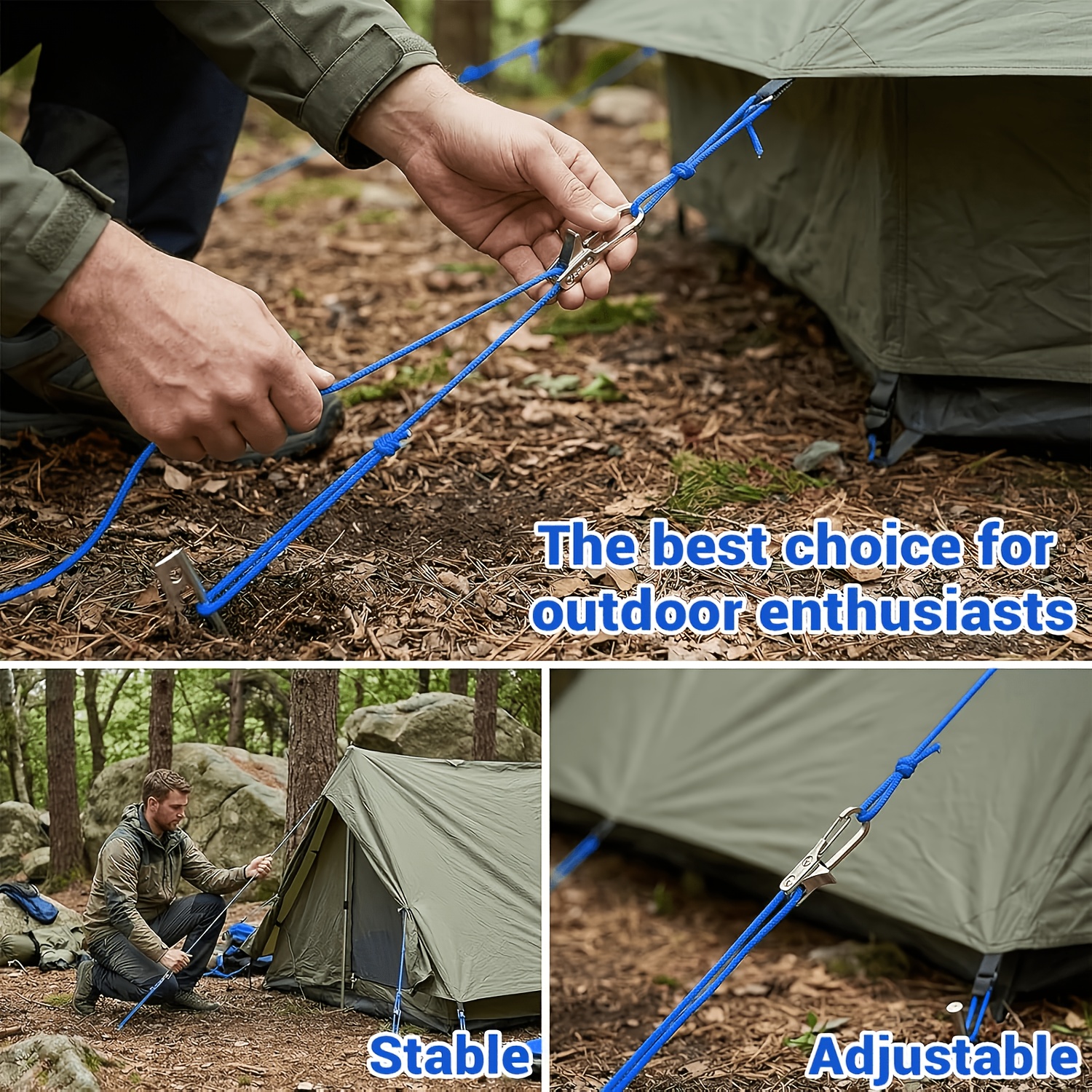 Pack of 20 Ropes with Roller Tensioners and Traction Hooks