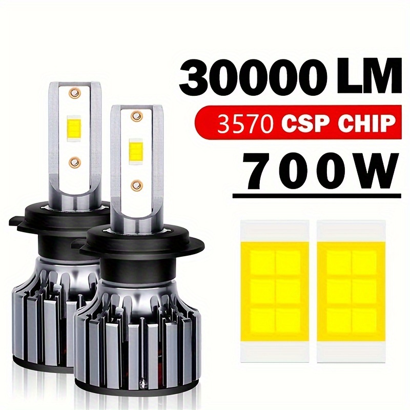 

Upgrated 2pcs H7 Bright Led Headlight Bulbs, 3570 Chip Car, 30000lm 6000k White Light, 90000 Hour , For