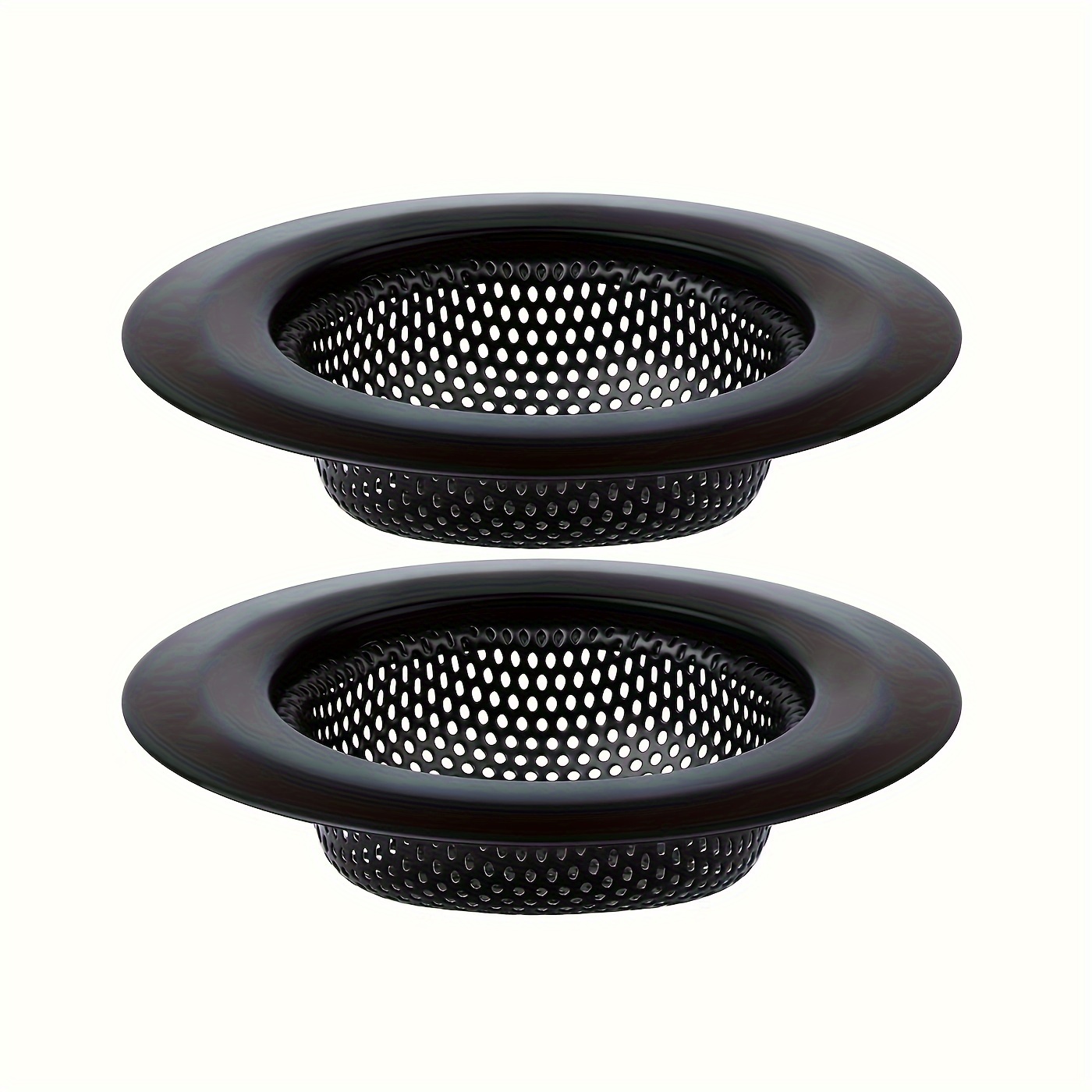 

2-pack Black Stainless Steel Kitchen Sink Strainers - Soil Stain Resistant, No Required, Dishwasher Safe Mesh Drain Covers For Sinks