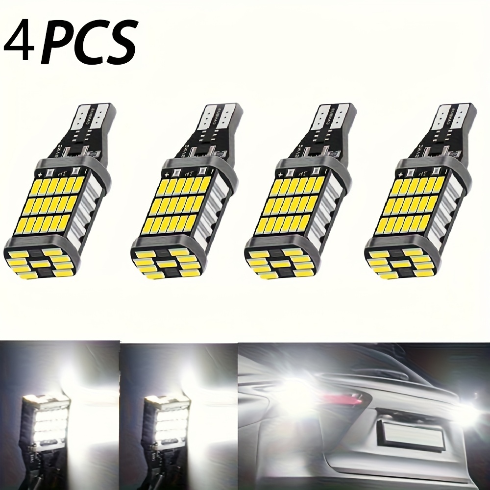 TEMU 4pcs 4w T15 W16w (compatible For) 4014 Led Bulbs Canbus , Car Interior Lights Suitable For Vehicles, Durable Led Bulbs With Canbus System