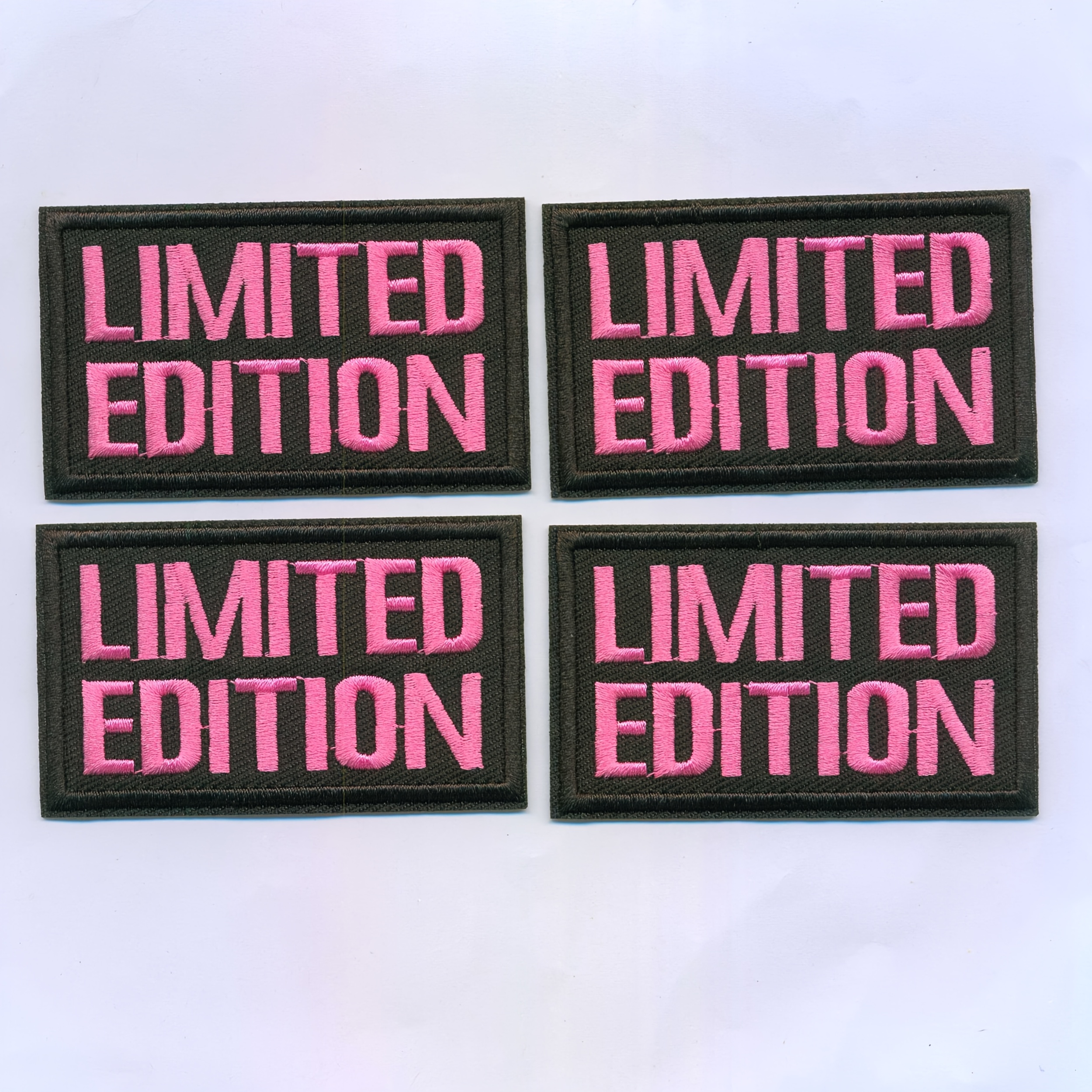 4pcs Pink " Edition" Embroidered Patches - Versatile For Clothing, Hats, Backpacks & Diy Decor, Edition Design | Lettering | Durable Fabric, Patch Decor