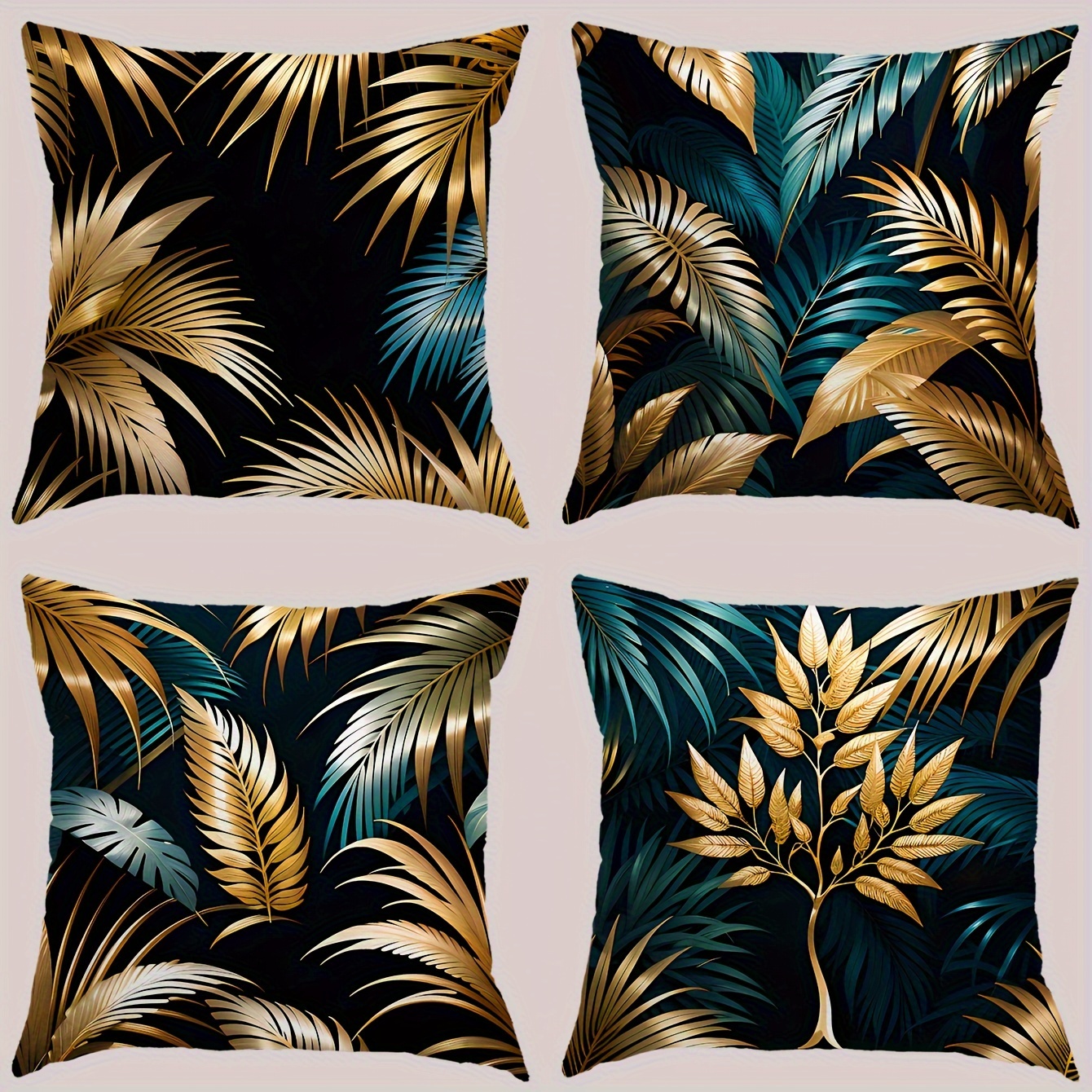 

1pc Printed Golden Leaf Short Plush Pillow, Home Sofa Cushion, Car Office Waist Support, Nap Pillow, Backrest, Pillow Core Not Included