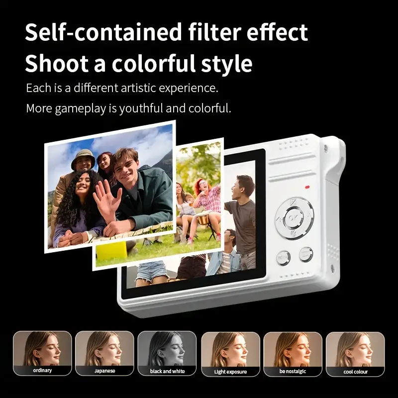 dual lens digital camera 2 4 large screen ccd sensor manual exposure 720p video personalized modes perfect gift details 2