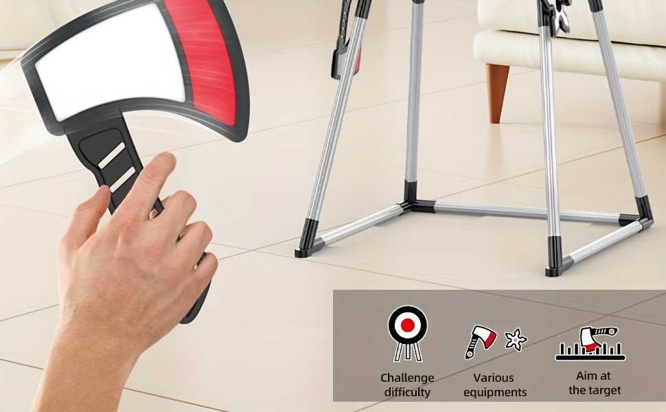 BLACK SERIES Axe Throwing Set - Includes 3 Plastic Axes, Collapsible Stand, Bristle Target - Safe for Indoor & Outdoor Play - Fun Sports Toss Game - For Adults - Christmas Gift Idea