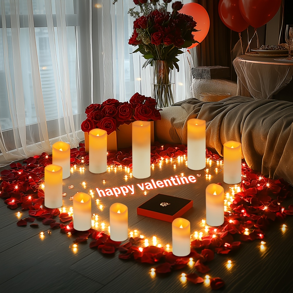 

9pcss Wedding Decoration Flameless Candle Battery Power Supply 10.16cm 12.70cm 15.24cm 17.78cm 20.32cm 9pcs Candle With Remote Control, 24-hour Timer, Day Gift, Birthday And Anniversary Decoration.