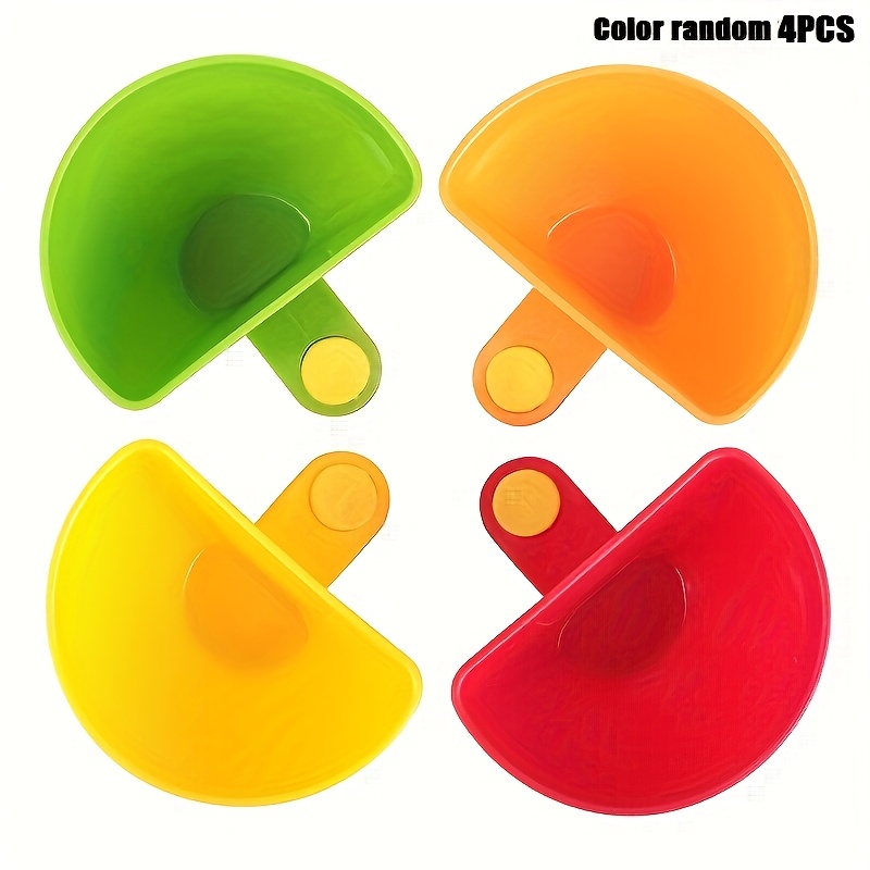 1/4pcs Clip Dish Multi-functional Bowl Plate Seasoning Box Creative Semi-circular Salad Seasoning Plate Dip Sauce Dish Random Color