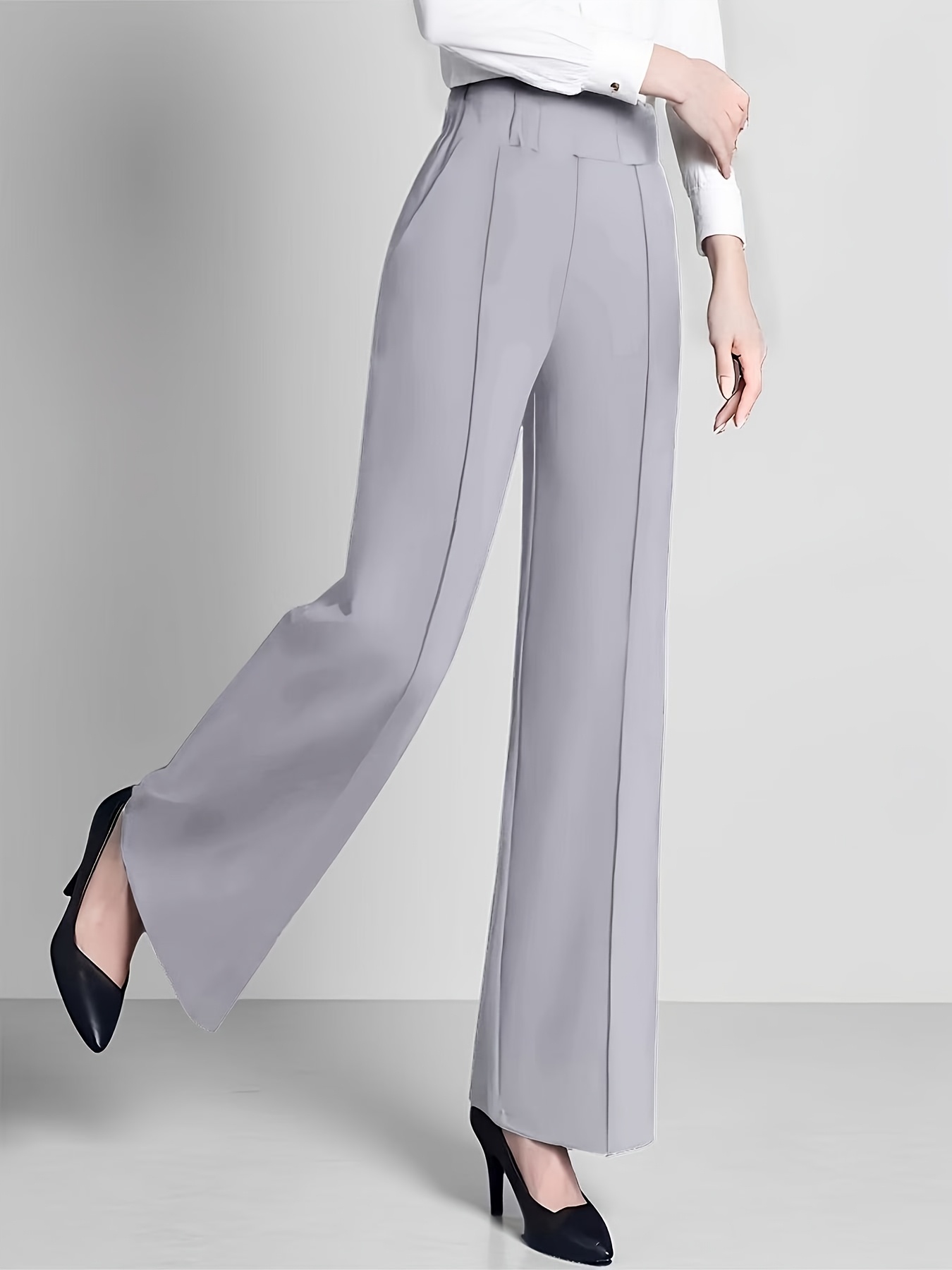 2025 Autumn/Winter Women's Straight-Leg Pants, Flowy Loose-Fit High-Waist  Casual Trousers * Suit Pants