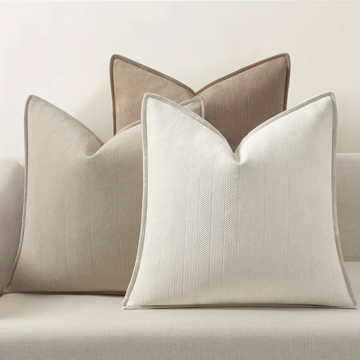 3pcs Set, Herb-patterned Western Modern Double-sided Design Chenille Throw Pillow Covers, No Pillow Core, Soft, Comfortable and Natural Bohemian-style Farmhouse Neutral Sofa Cushion Cover, Outdoor Modern Sofa Bed Cover, Living Room Home Decoration