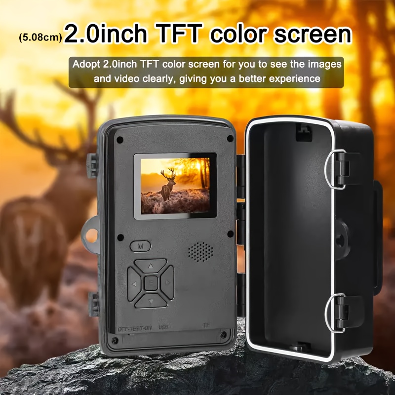 hd ir camera with night vision 0 8s trigger 120 motion sensor 1080p video capture outdoor wildlife tree mountable battery not included wildlife monitoring night vision camera durable camera Product details 0