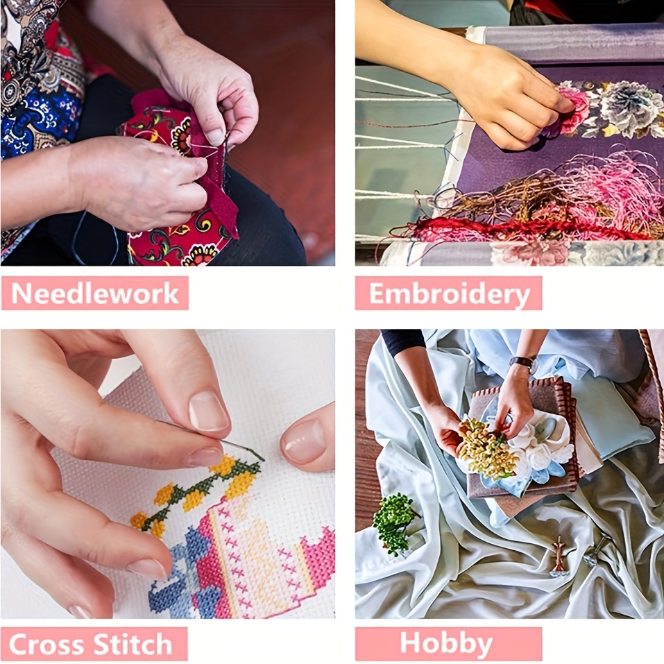 74/224pcs Polyester Embroidery Thread Set with Winding Cards